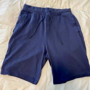 Mens Lululemon Athletic Sweat Shorts Medium Blue Stretch Casual Lightweight 9”